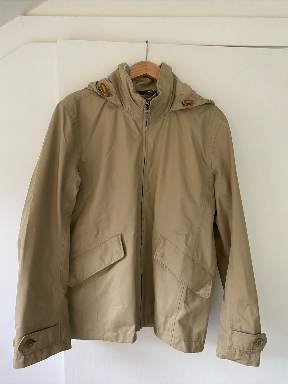 Aigle Men's Hooded Lightweight Rain Jacket in Khaki